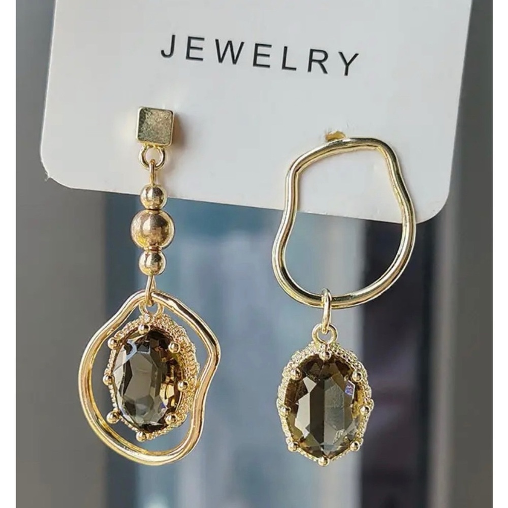 Brand New! Gold Asymmetrical Earrings